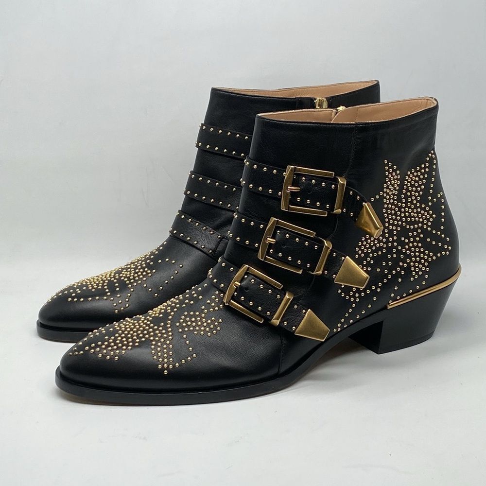 Chloe Susanna Pointed-Toe Studded Booties size 40 - Picture 5 of 15